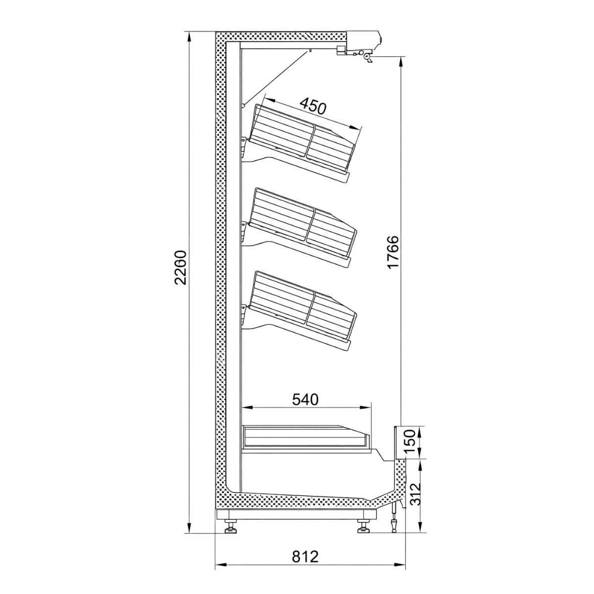 Raft frigorific pentru legume si fructe 375 cm - motor exterior - 3