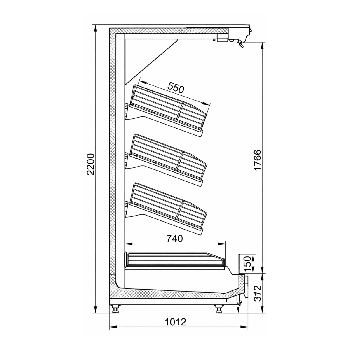 Raft frigorific pentru legume si fructe 187 cm - motor exterior - 4