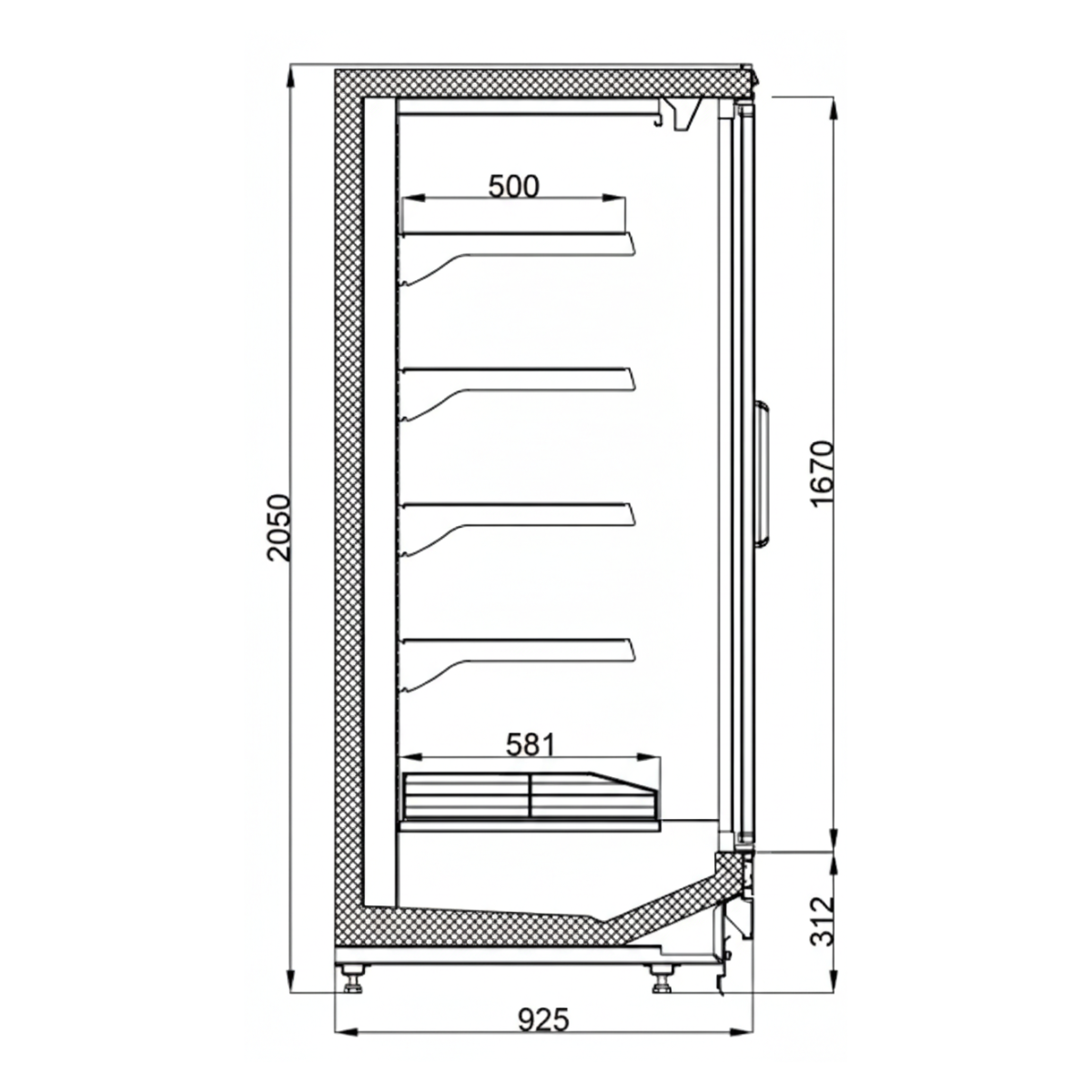 Raft de congelare pentru inghetata si produse congelate, 156 cm, cu usi batante – motor exterior - 2