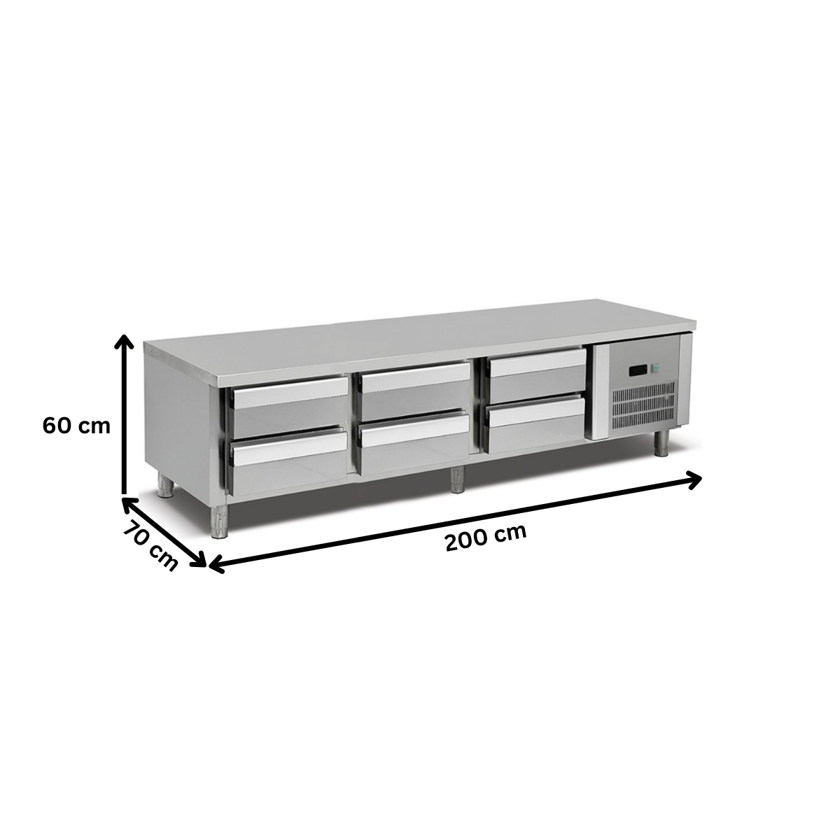 Masa rece undercounter cu 6 sertare GN 1/1, profesionala - 1