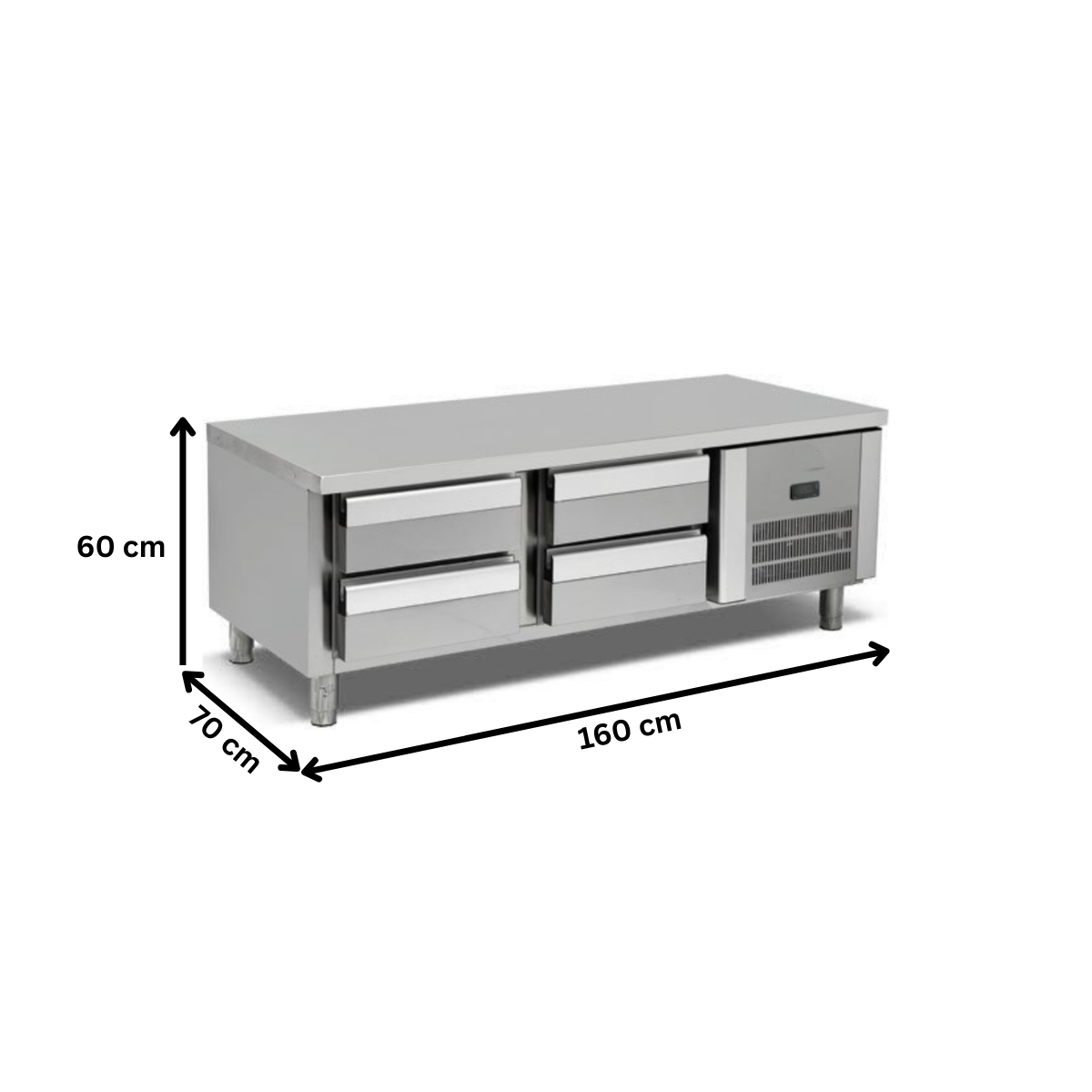 Masa rece undercounter cu 4 sertare GN 1/1, profesionala - 1