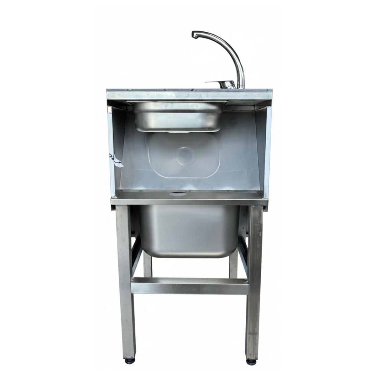 Chiuveta spalare mop inox, prevazuta cu 2 bazine 50*70*90 cm - 3