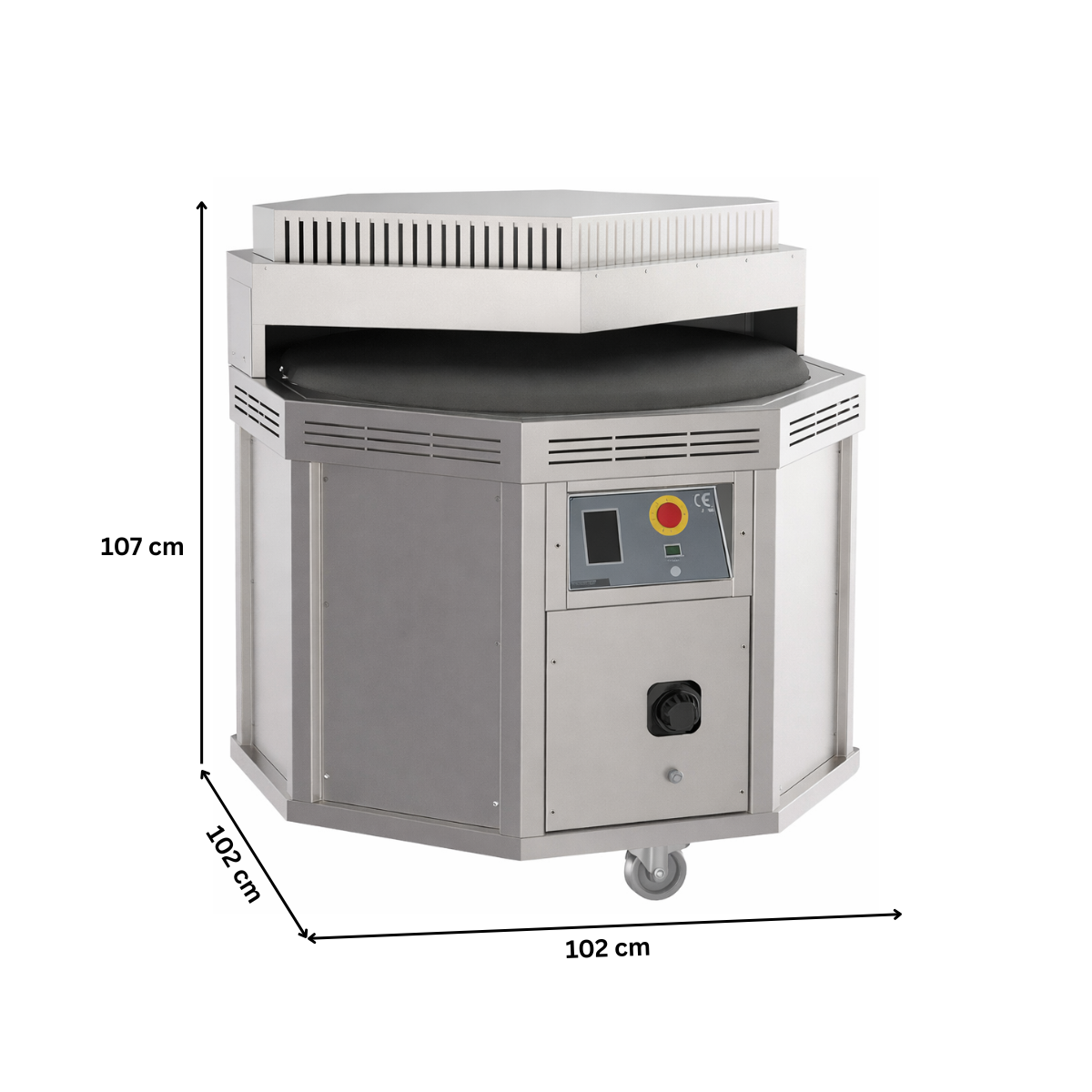 Aparat profesional de facut lipie cu plita rotativa, gaz 102*102*107 cm - 2