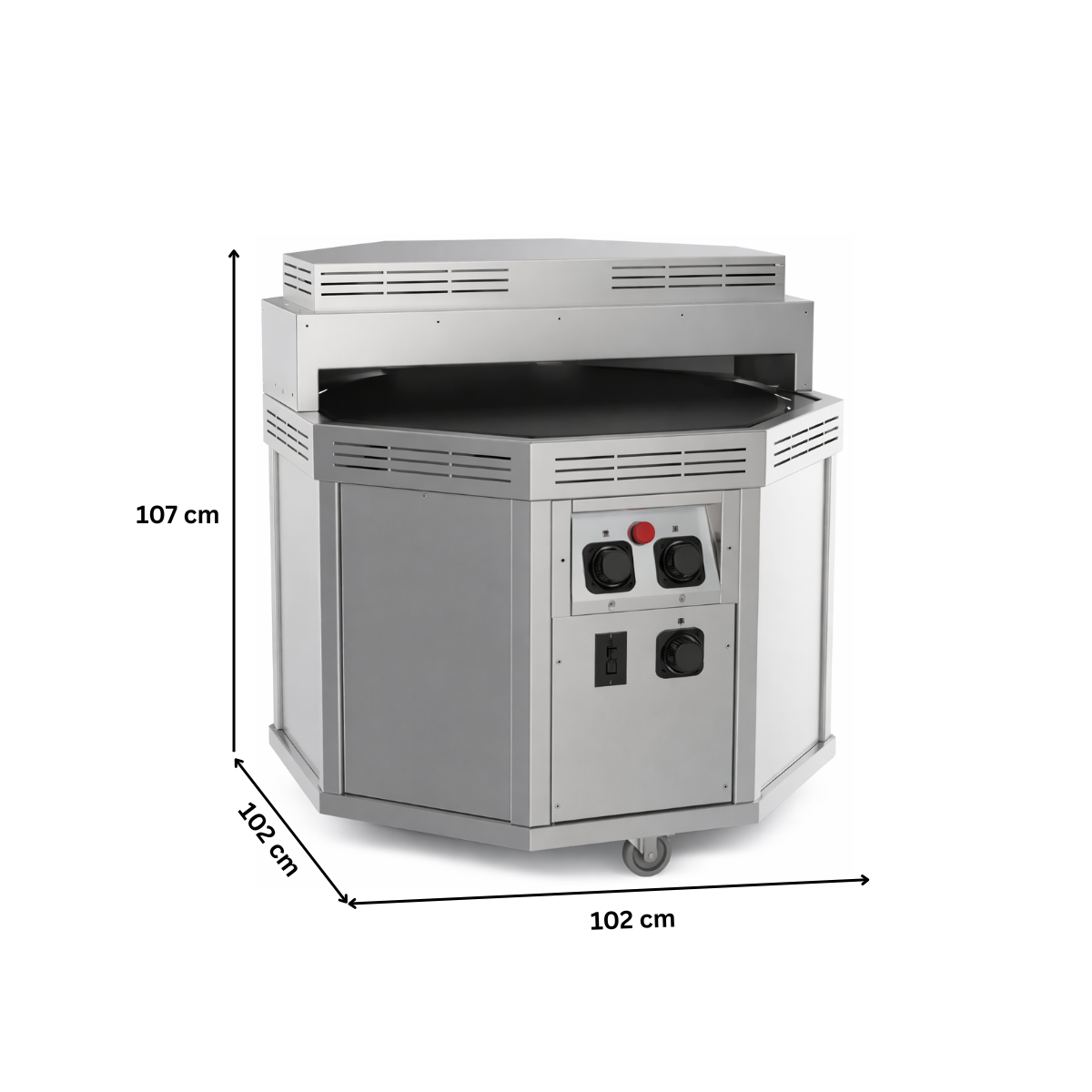 Aparat profesional de facut lipie cu plita rotativa, electric 102*102*107 cm - 2