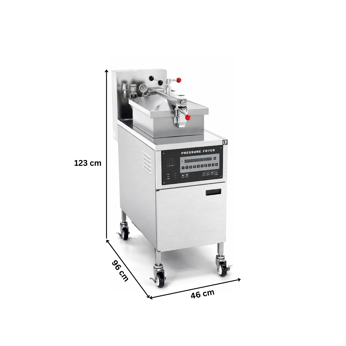 Friteuza electrica sub presiune profesionala cu sistem de filtrare, inox, panou de control digital, capacitate 24 litri - 2