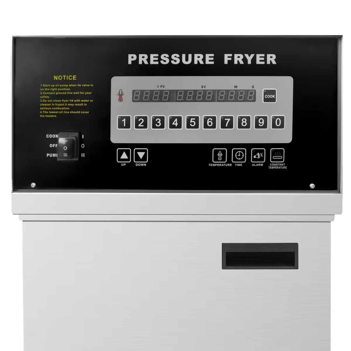 Friteuza electrica sub presiune profesionala cu sistem de filtrare, inox, panou de control digital, capacitate 24 litri - 5