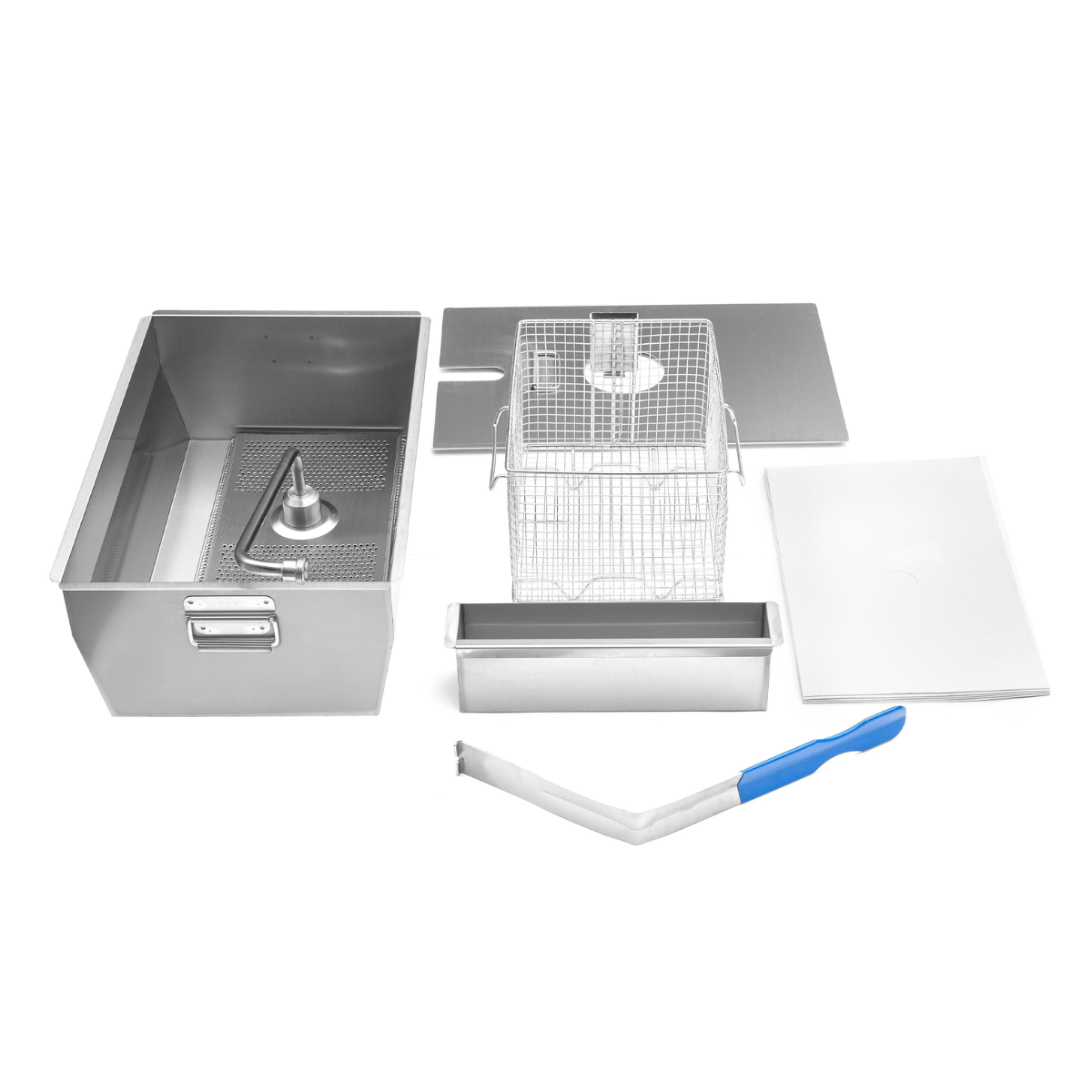 Friteuza electrica sub presiune profesionala cu sistem de filtrare, inox, panou de control digital, capacitate 24 litri - 8