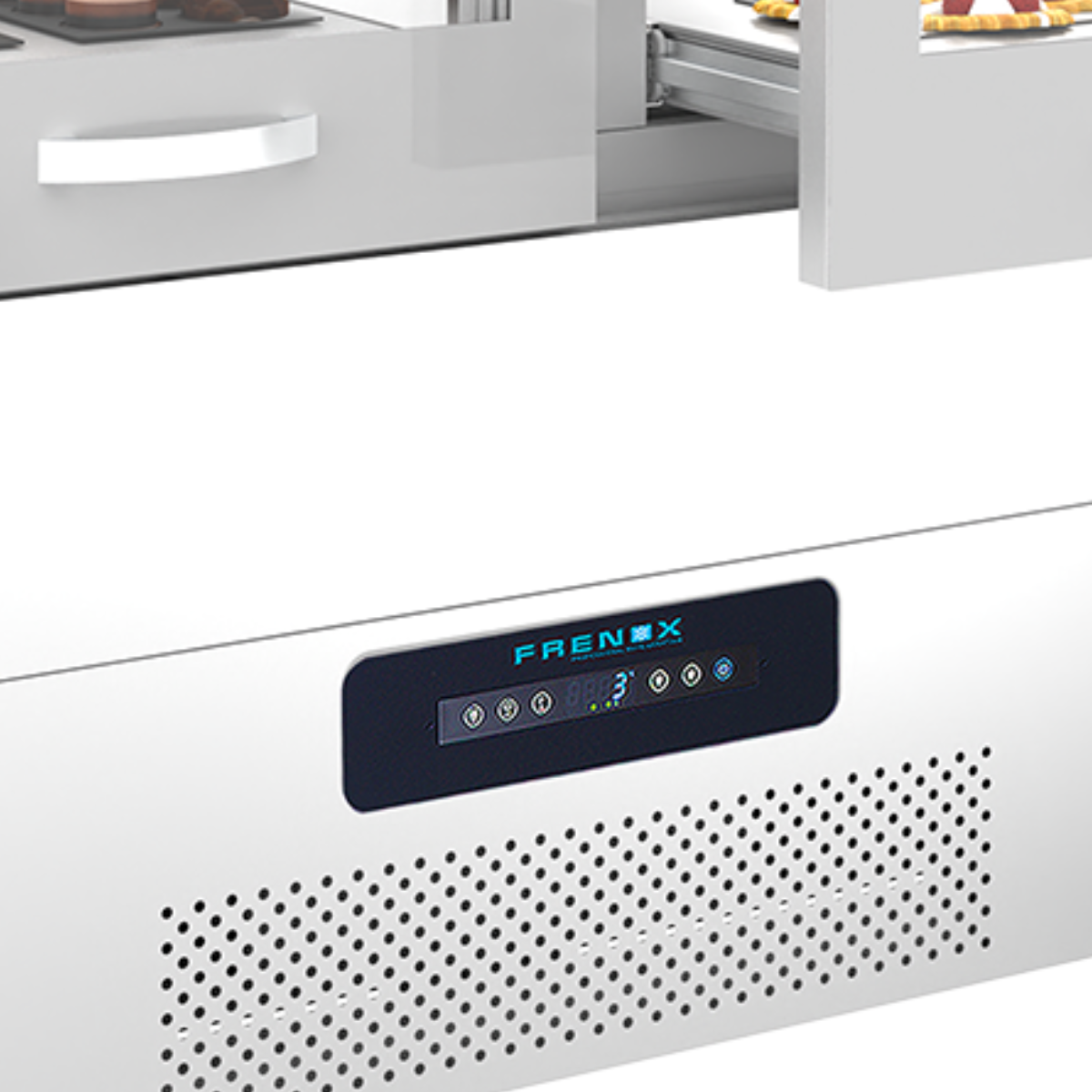 VITRINA FRIGORIFICA ORIZONTALA, 2 SERTARE, FRENOX, CIOCOLATA, PRAJITURI SI COFETARIE, 130 LT, 130*70*110 CM - 5