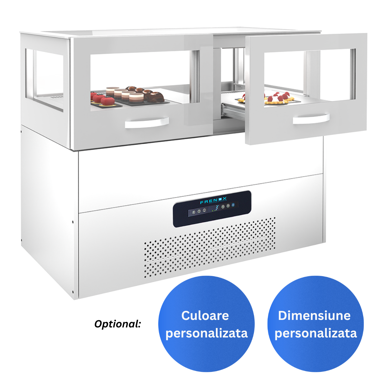 Vitrina frigorifica orizontala, 2 sertare Frenox, ciocolată și praline, 130 LT, 130*70*110 cm - 2