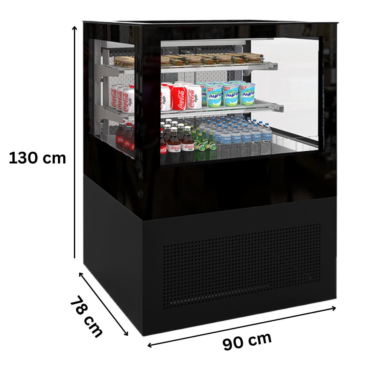 Vitrina frigorifica verticala Frenox, sistem racire extern, deserturi, torturi, prajituri sau sandvisuri, 300 Lt, 90*78*130 cm - 1