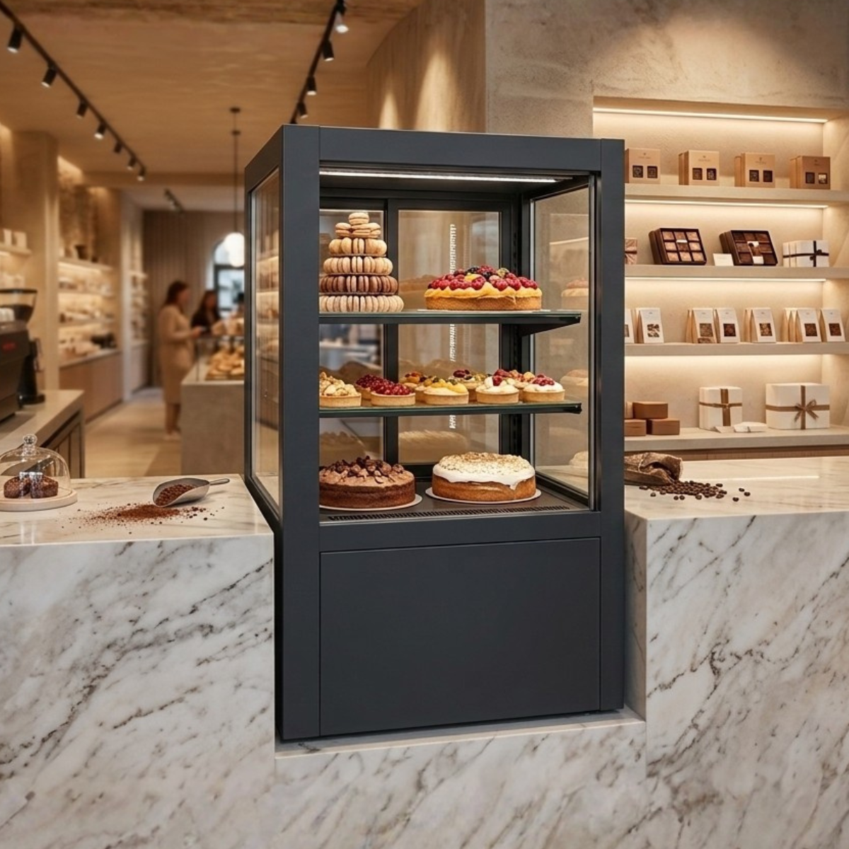 Vitrina frigorifica verticala Frenox, sistem racire extern, deserturi, torturi, prajituri sau sandvisuri, 300 Lt, 90*78*130 cm - 5