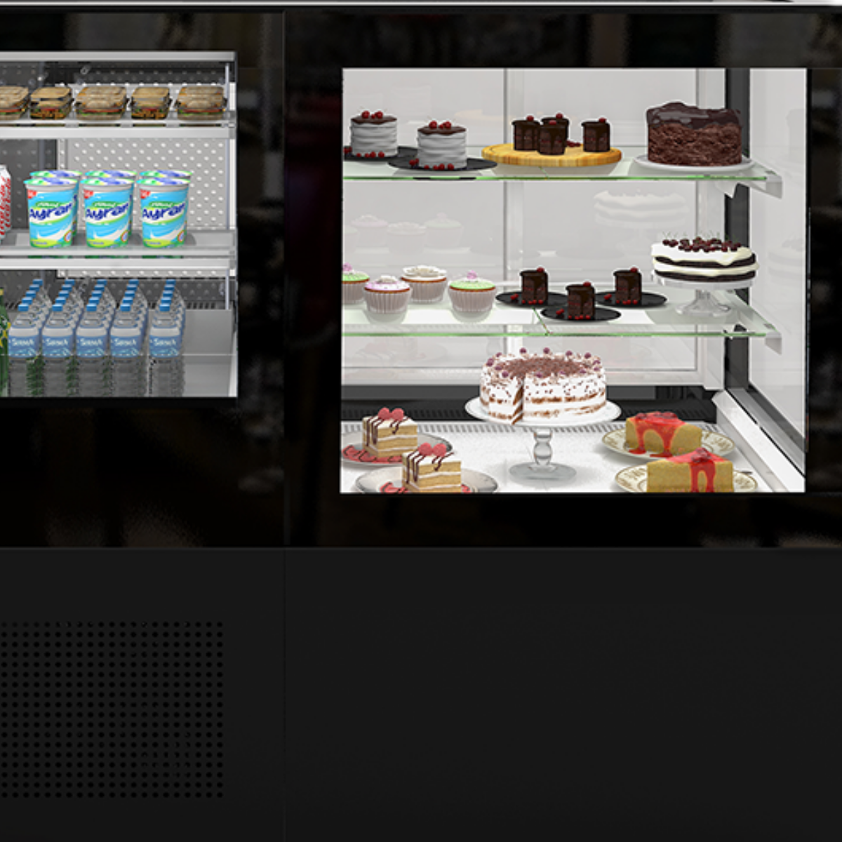 Vitrina frigorifica verticala Frenox, sistem racire extern, deserturi, torturi, prajituri sau sandvisuri, 700Lt, 190*78*130 cm - 2