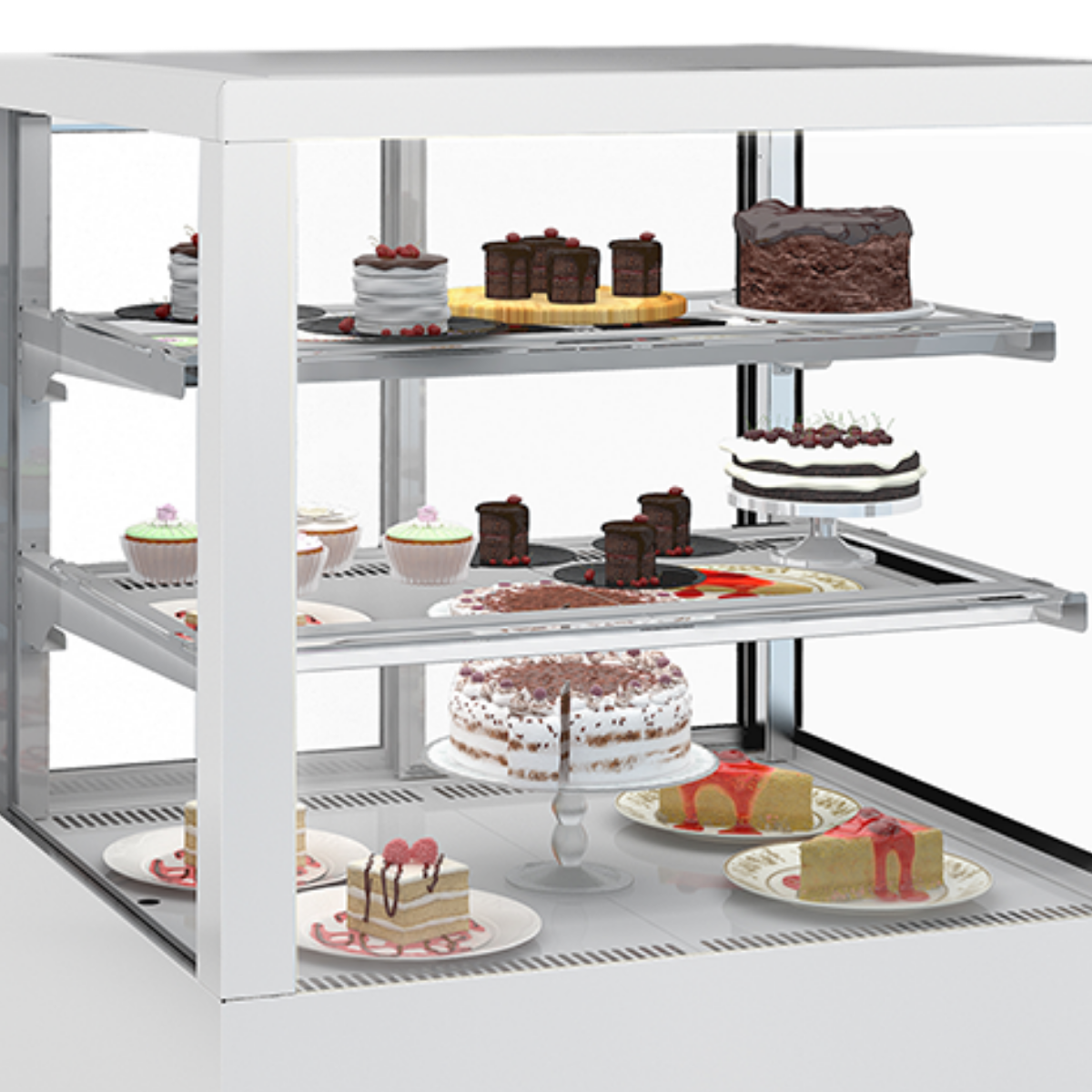 Vitrina frigorifica verticala Frenox, cofetarie, patiserie, expunere premium, 400 Lt., 120*78*140 cm - 3