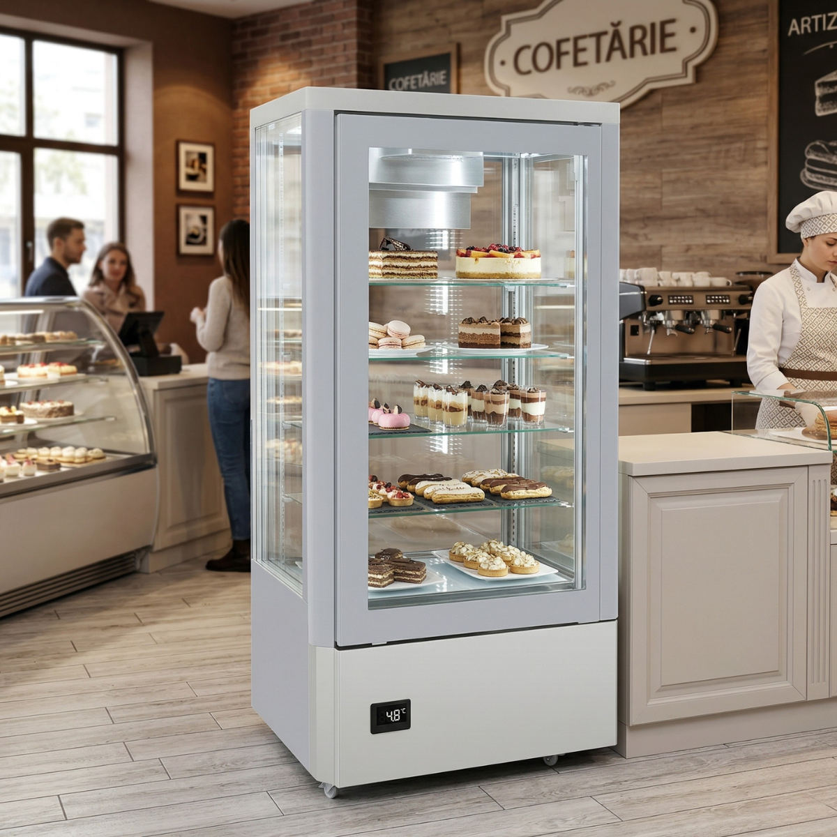 Vitrina frigorifica verticala Frenox, praline si produse din ciocolata, 400 Lt, 80*66*187 cm - 5