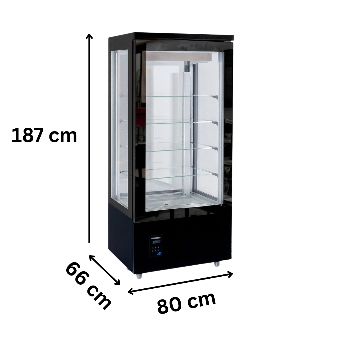 Vitrina frigorifica verticala Frenox, depozitarea si expunerea produselor din ciocolata, 400 Lt, 80*66*187 cm - 1