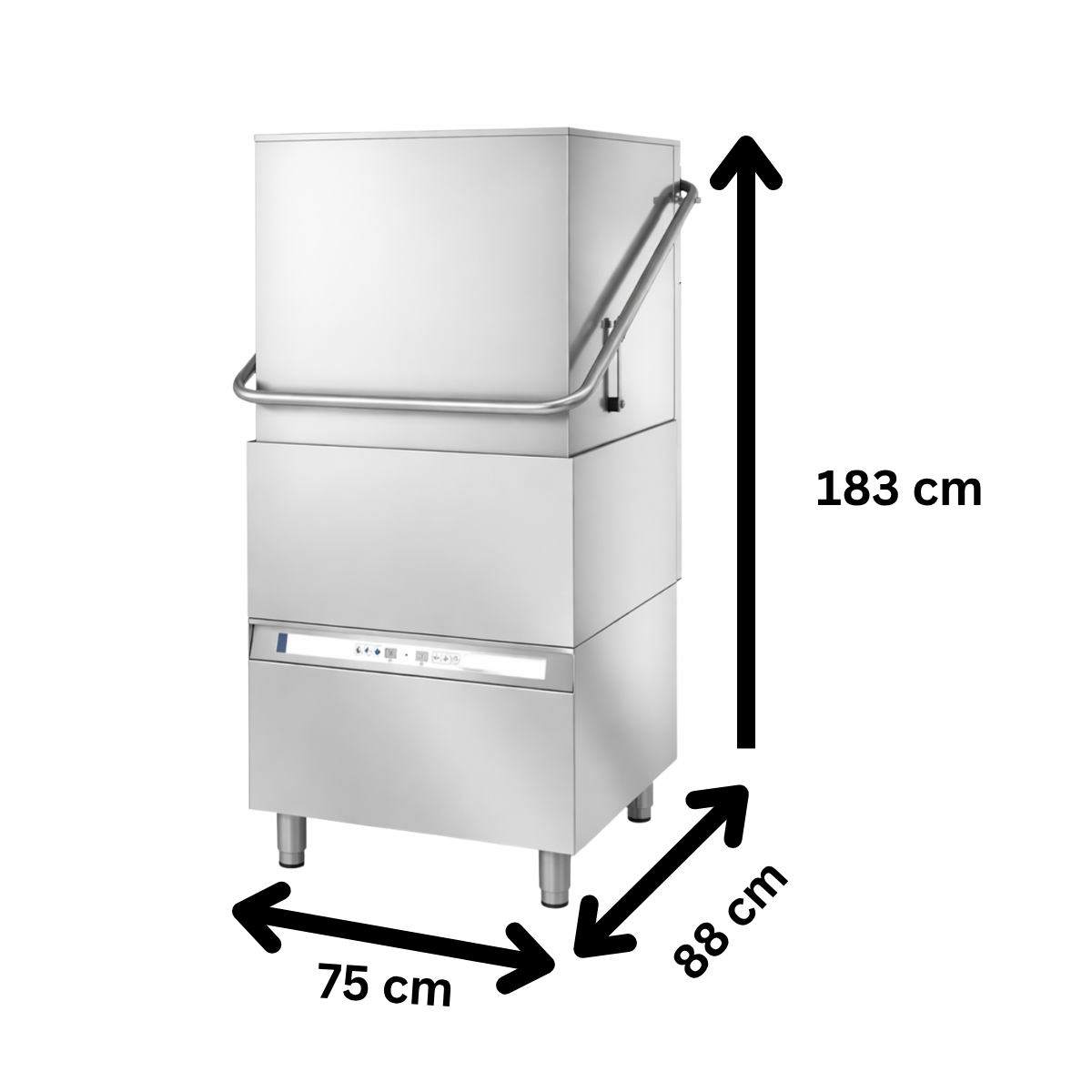 Masina profesionala de spalat vase cu capota, 50 x 50, control electronic, 3 programe de spalare, 75*88*183 cm - 5