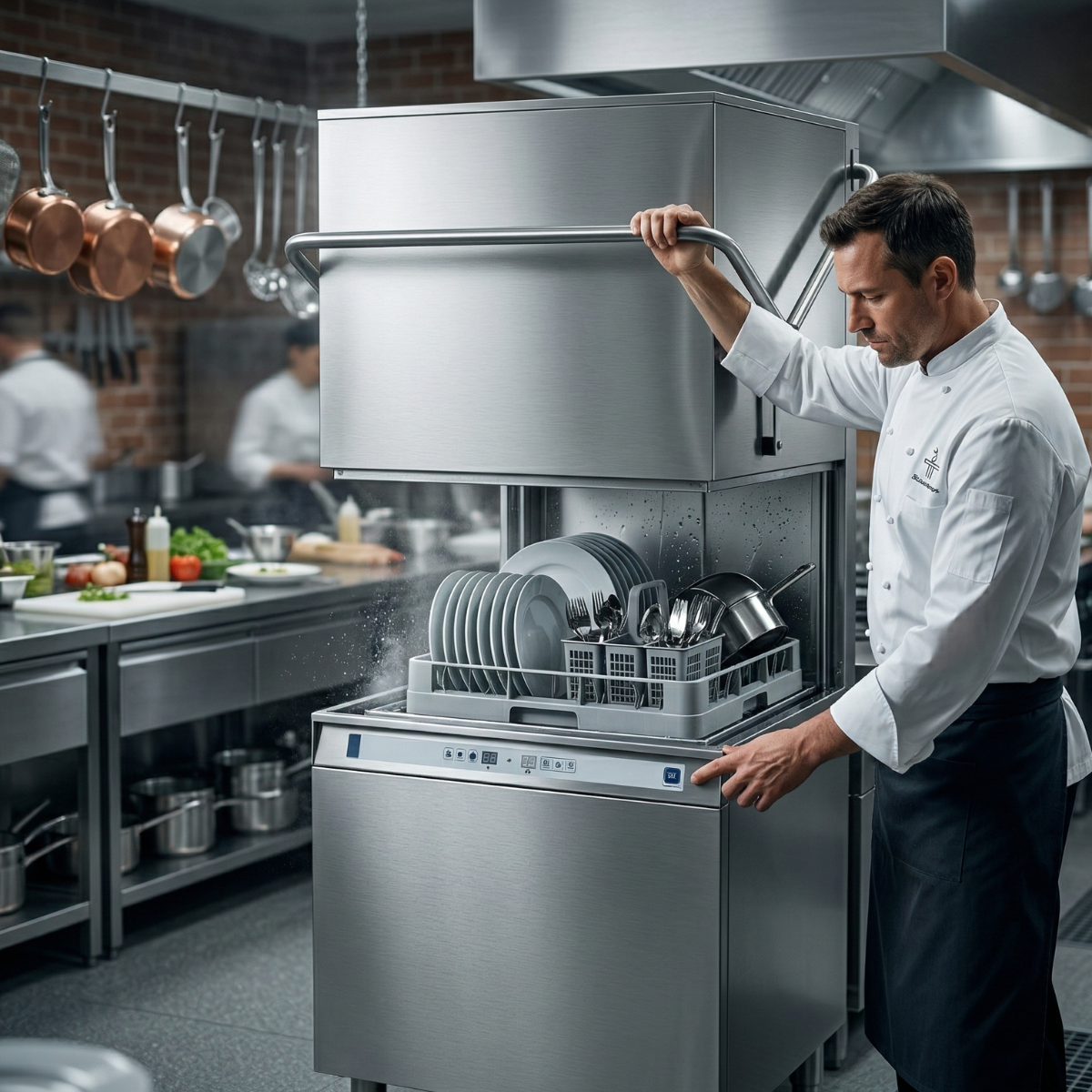 Masina profesionala de spalat vase cu capota, 50 x 50, control electronic, 3 programe de spalare, 75*88*183 cm - 6