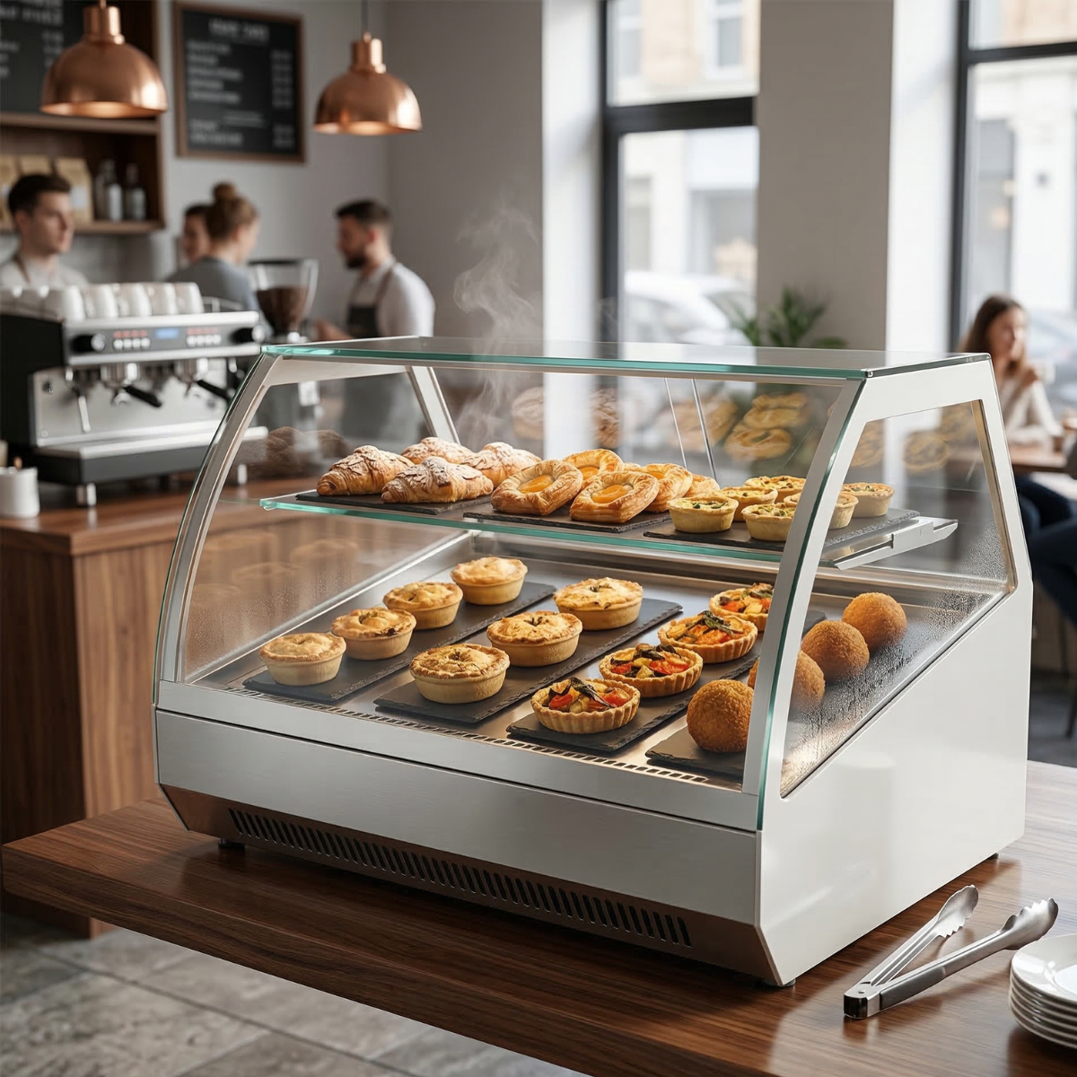 Vitrina calda inclinata de masa ArtSteel, 74*60*60 cm, 100 Lt, 800 W - 4