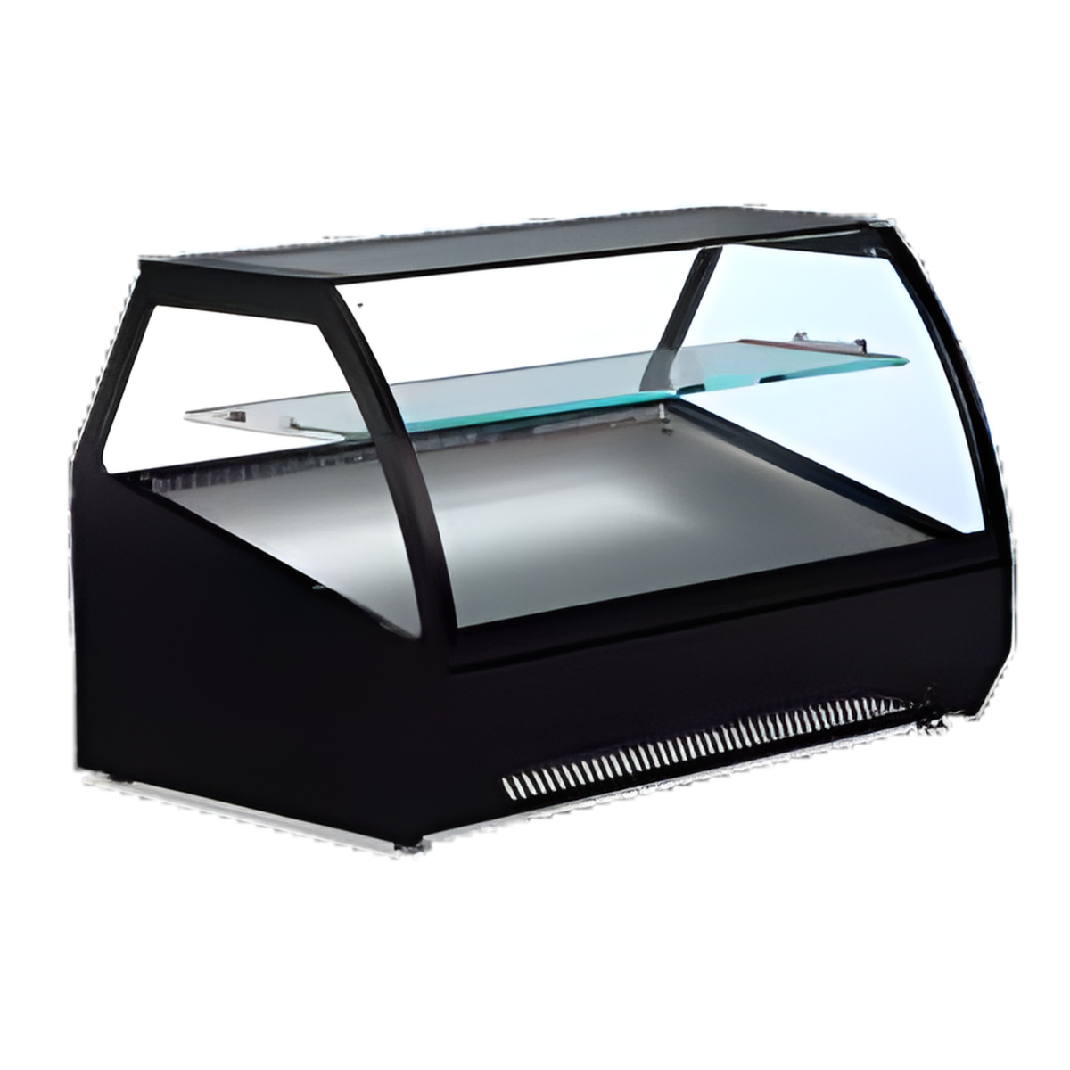 Vitrina calda inclinata de masa ArtSteel, neagra, 94x60x60 cm, 120 Lt, 1000 W - 0