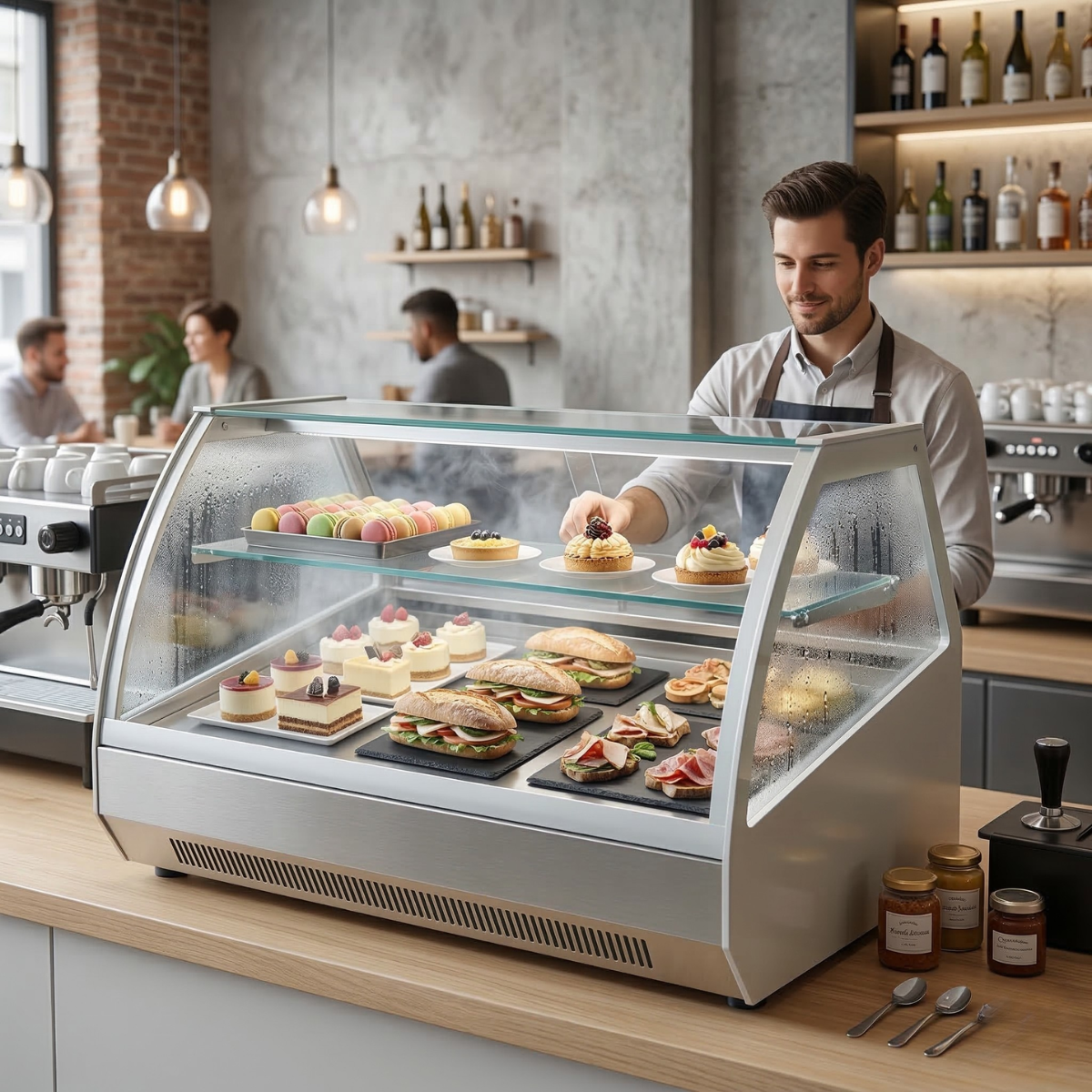 Vitrina calda inclinata de masa ArtSteel, 172x60x60 cm, 240 Lt, 1200 W - 5