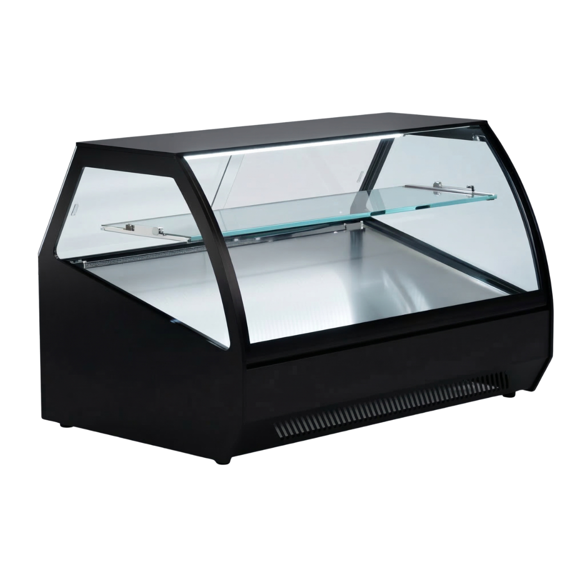 Vitrina calda inclinata de masa ArtSteel, neagra, 172*60*60 cm, 1200 W - 0