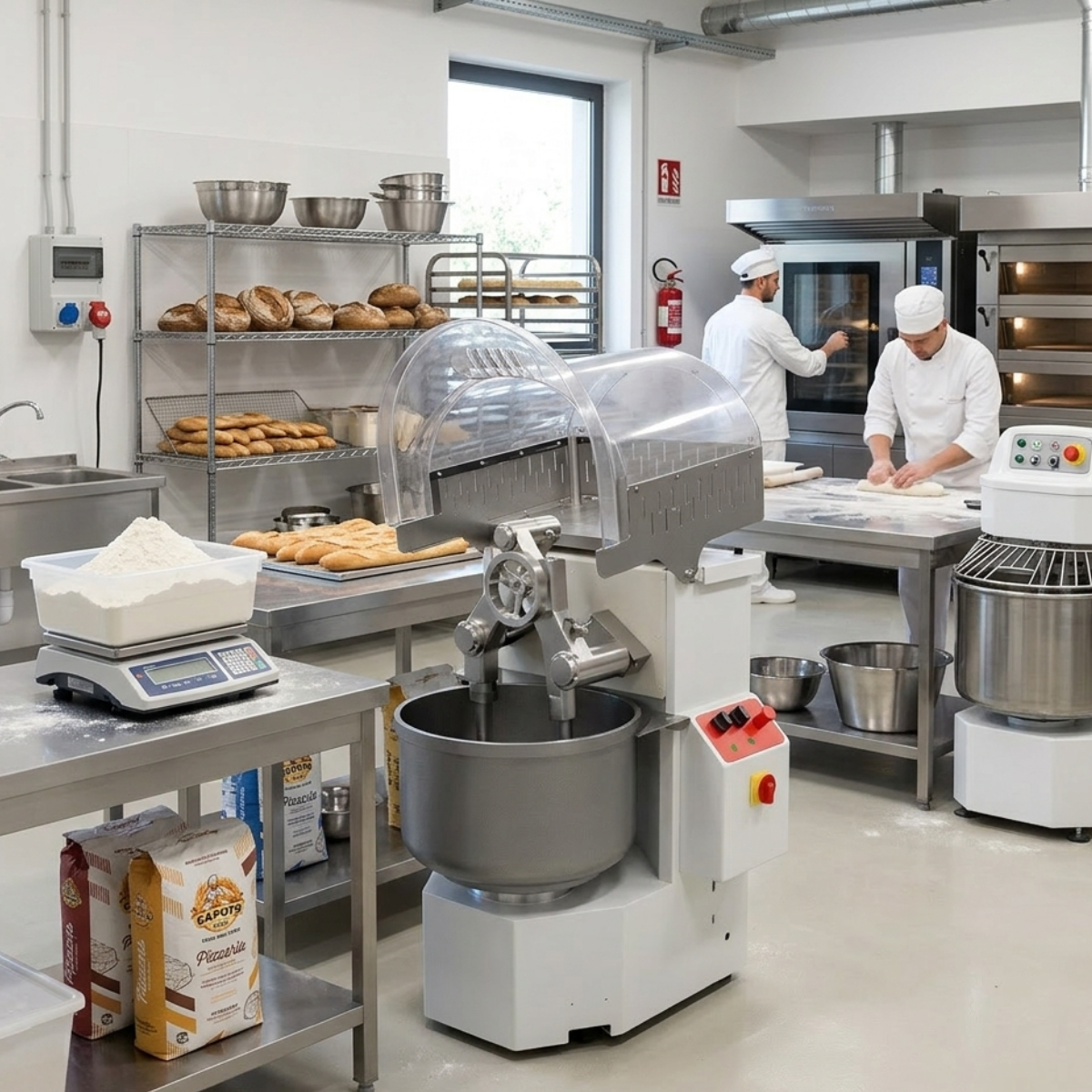 Malaxor profesional pentru aluat cu brat dublu, capacitate 65 LT, inox, 10 viteze variabile, bol fix - 3