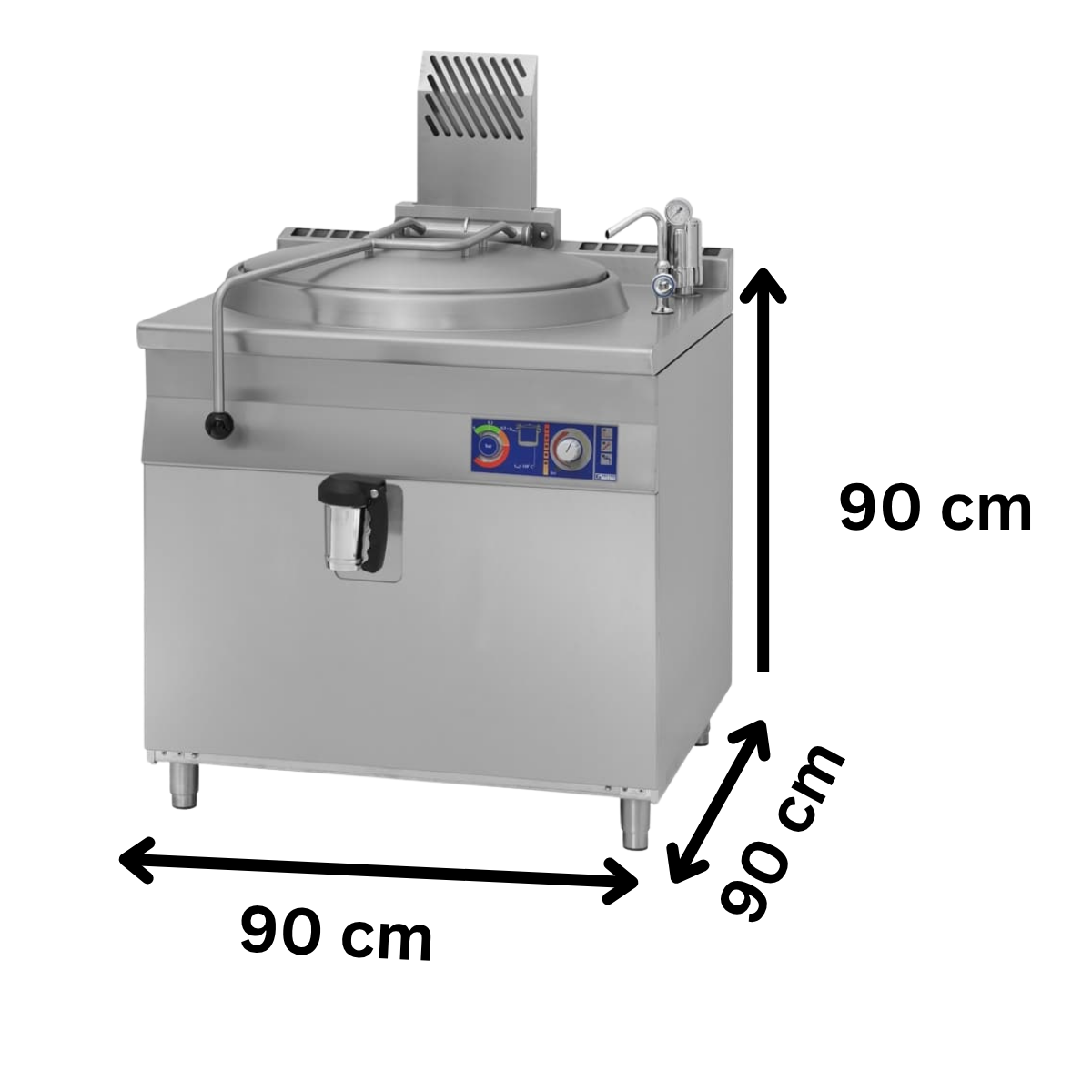 Marmita profesionala pe gaz, 100 Lt, incalzire indirecta, aprindere prin ionizare, 15.5 kW, 90*90*90cm - 1