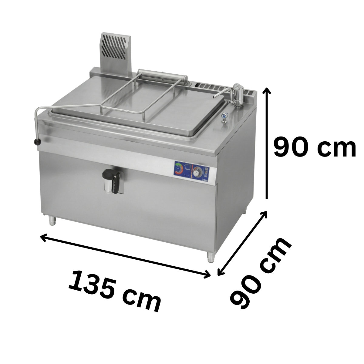 Marmita profesionala pe gaz 300 lt, incalzire indirecta, aprindere prin ionizare, 32 kW, 135*90*90 cm - 1