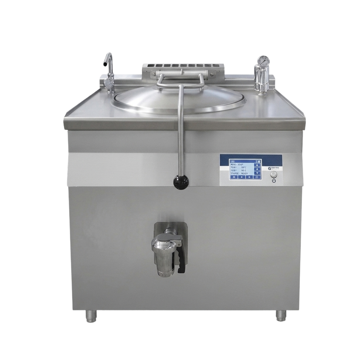 Marmita profesionala pe gaz 80 lt, incalzire indirecta, Ecran Tactil, Aprindere prin Ionizare, 12.5 kW, 80*70*90 cm - 2