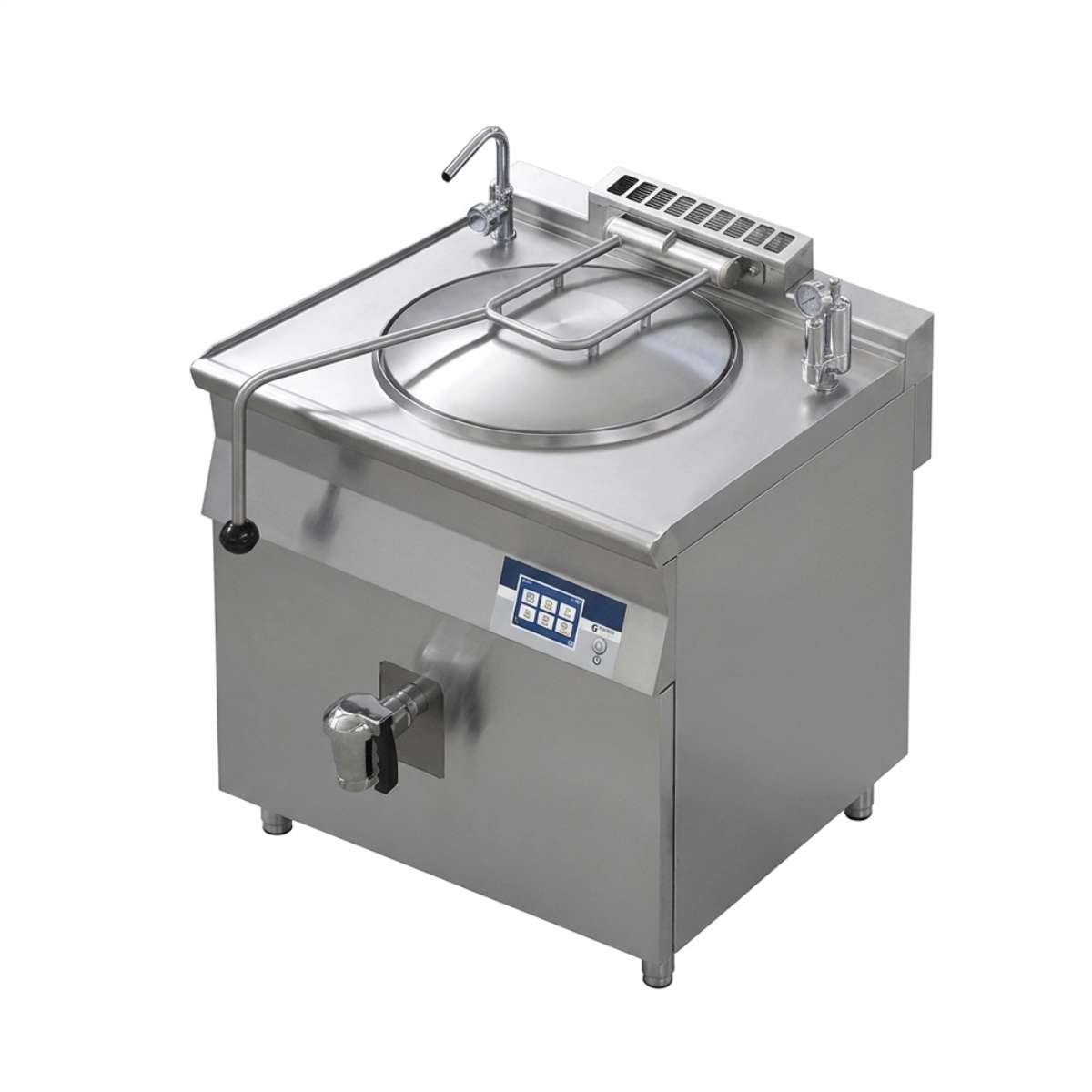 Marmita profesionala pe gaz 80 lt, incalzire indirecta, Ecran Tactil, Aprindere prin Ionizare, 12.5 kW, 80*70*90 cm - 3