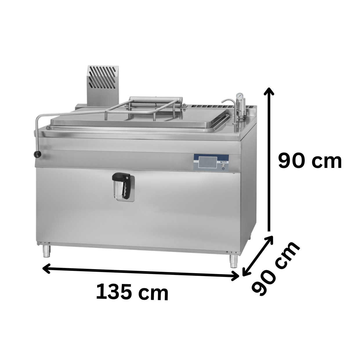 Marmita profesionala pe gaz 200 Lt, Incalzire Indirecta, Ecran Tactil, Aprindere prin Ionizare, 25 kW, 135*90*90 cm - 1