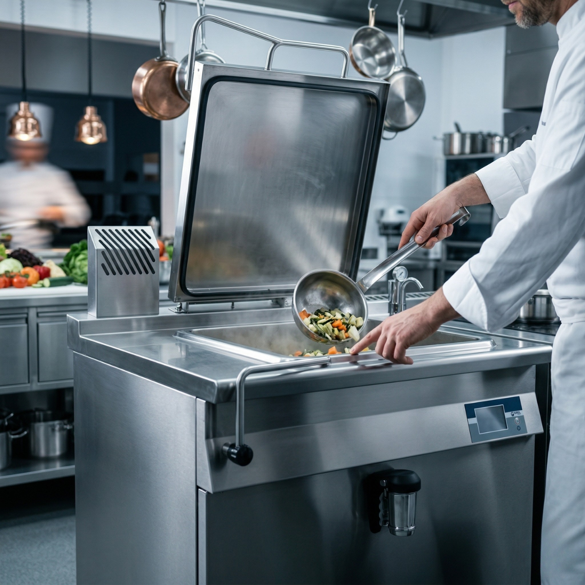 Marmita profesionala pe gaz 200 Lt, Incalzire Indirecta, Ecran Tactil, Aprindere prin Ionizare, 25 kW, 135*90*90 cm - 4