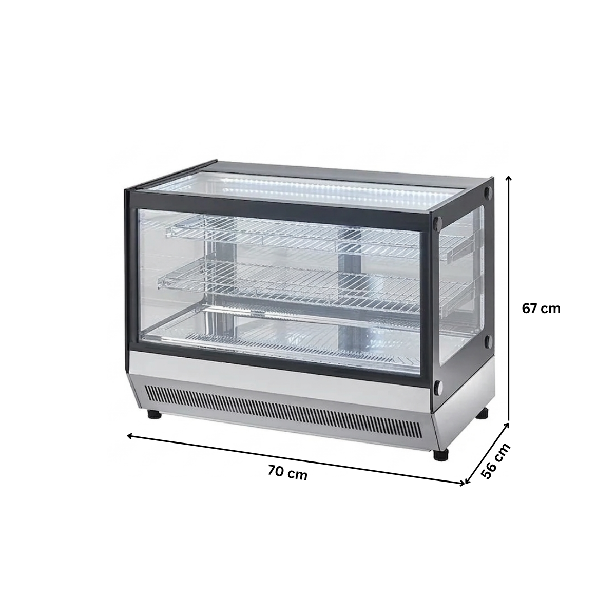 Vitrina frigorifica de banc pentru cofetarii, patiserii, restaurante, cafenele, capacitate 120 litri, temperatura de lucru +2°C … +8°C - 3