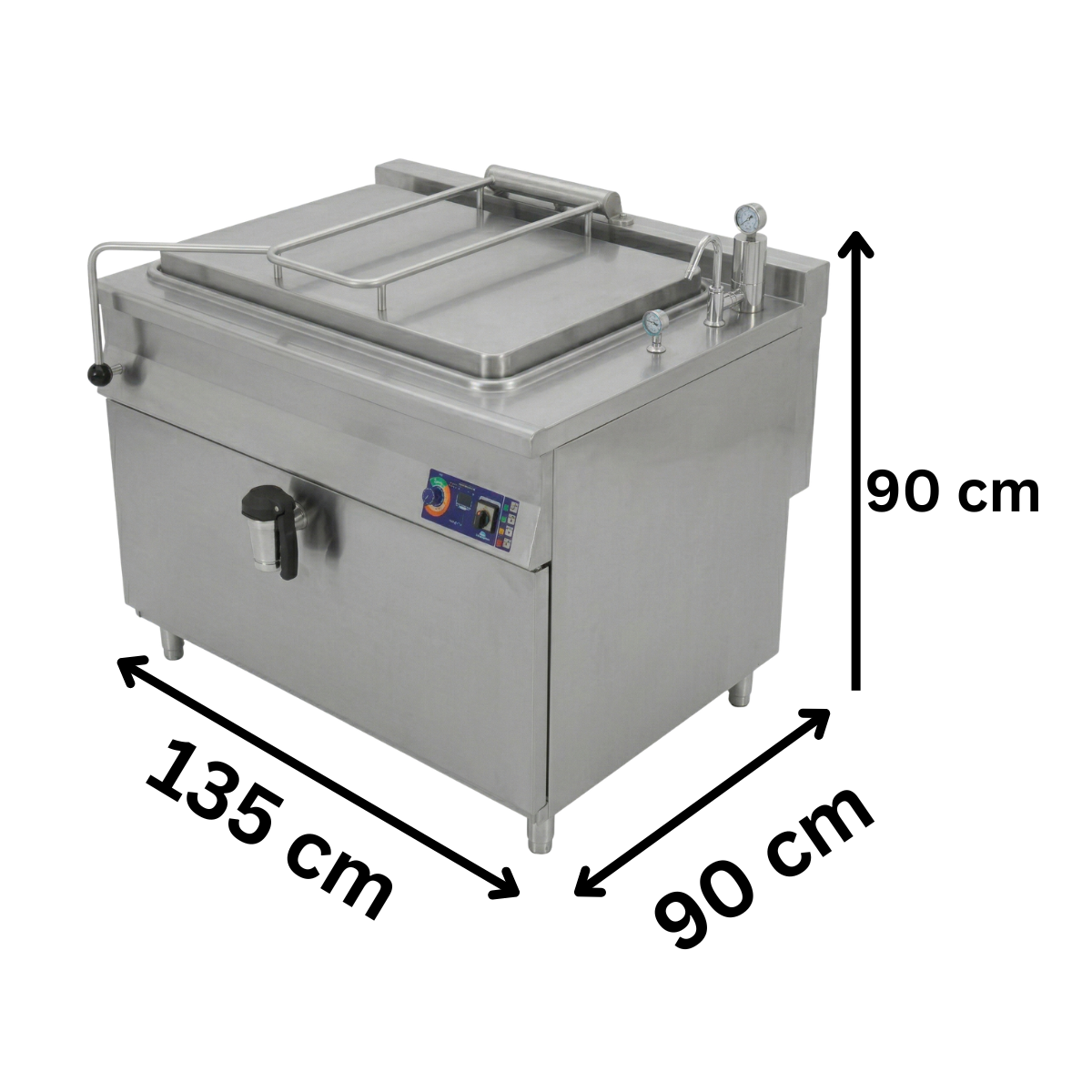 Marmita profesionala electrica 300 Lt, Incalzire Indirecta, Alimentare Automata, 36 kW, 135*90*90 cm - 1