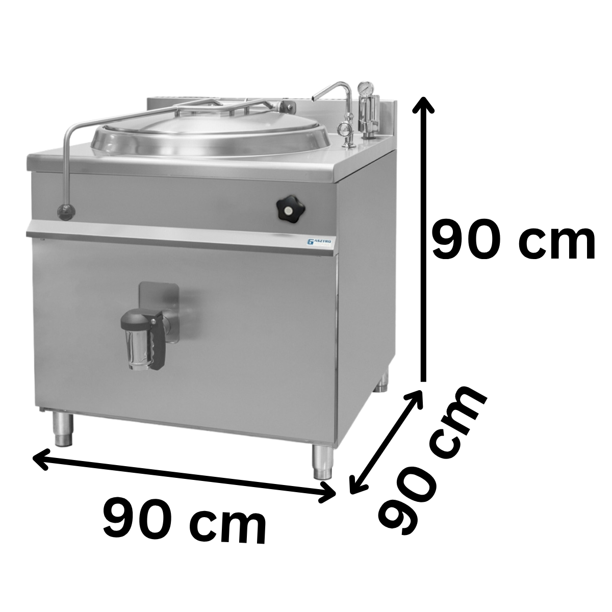 Marmita profesionala cu abur 100 lt, Incalzire Indirecta, Alimentare cu Abur, 90*90*90 cm - 1