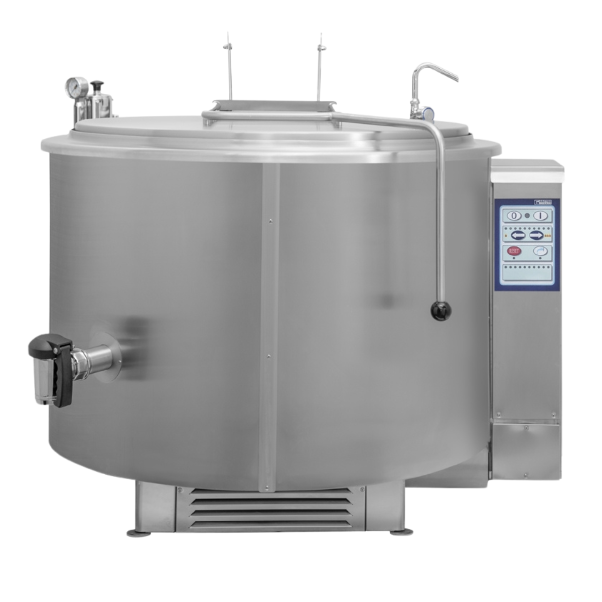 Marmita profesionala rotunda pe gaz 500 Lt, Incalzire Indirecta, 48 kW, 132*133*118 cm - 0