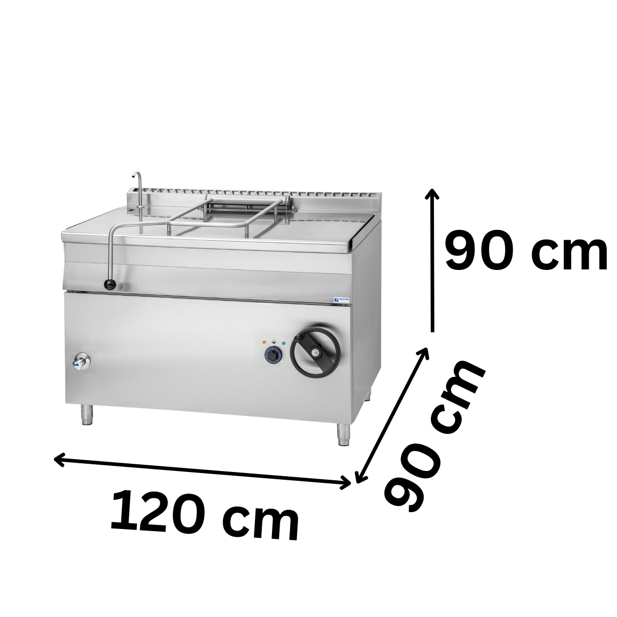 Tigaie basculanta profesionala electrica 120 Lt, Inclinare Manuala, 18 kW, 120*90*90 cm - 1