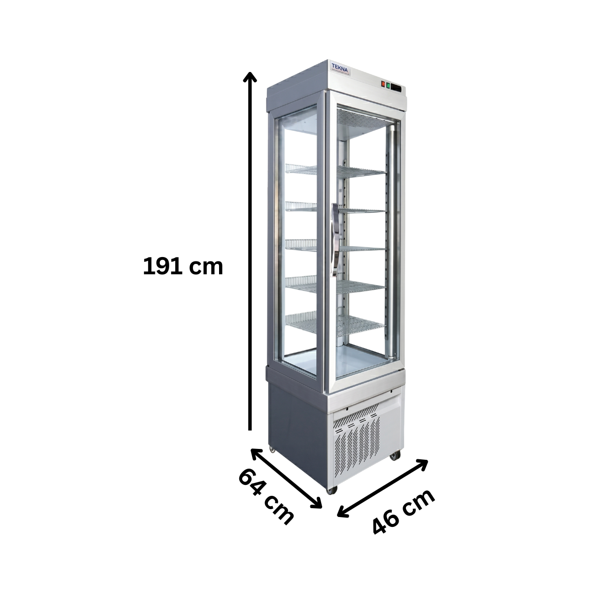 Vitrina frigorifica cofetarie Tekna, temp: +2...+10 °C, racire statica, 250 lt. 46*64*191 cm - 1