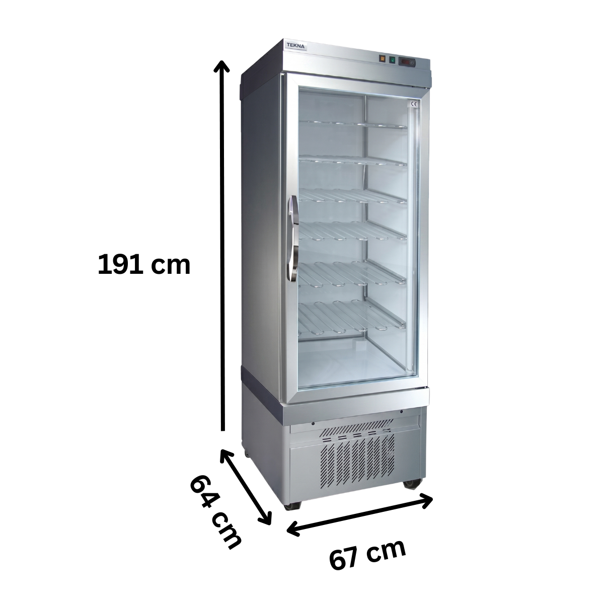 Vitrina frigorifica cofetarie Tekna, temp: +2...+10 °C, racire statica, 400 lt. 67*64*191 cm - 1