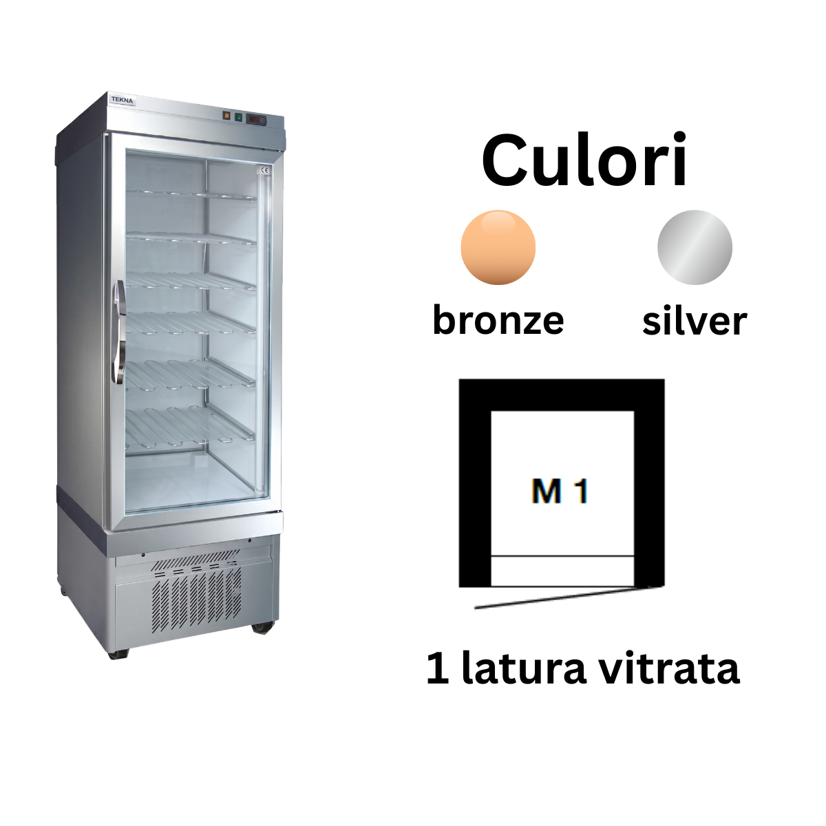 Vitrina frigorifica cofetarie Tekna, temp: +5...-25 °C, ventilat, 380 lt. 67*64*191 cm - 2