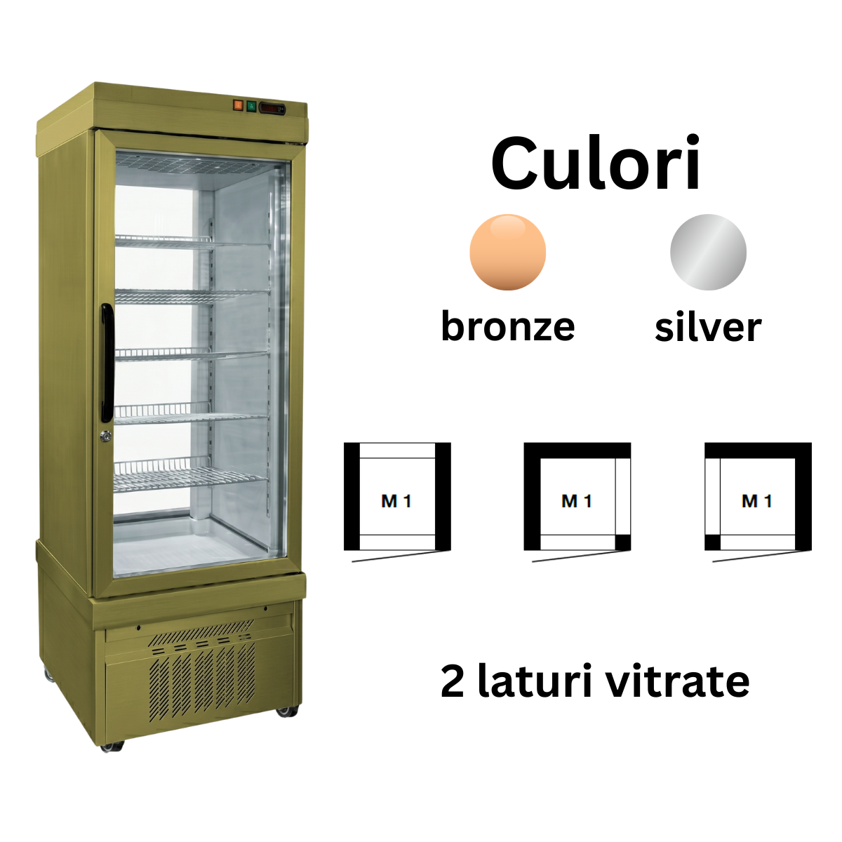 Vitrina frigorifica cofetarie Tekna, temp: -15...-25 °C, racire statica, 420 lt. 67*64*191 cm - 2