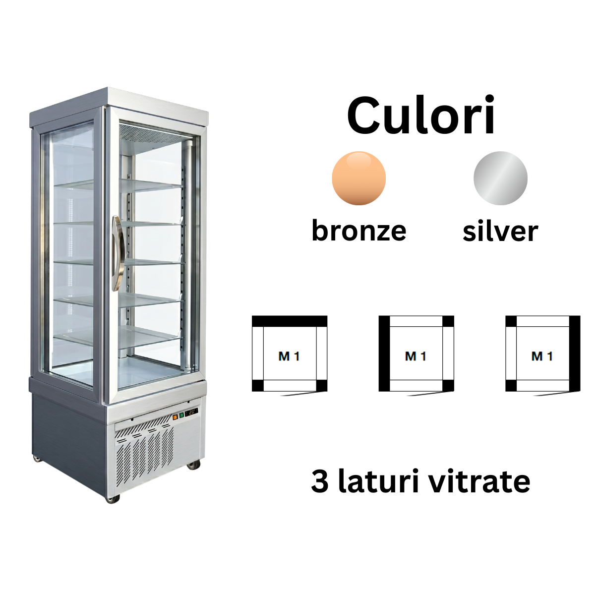 Vitrina frigorifica cofetarie Tekna, temp: -15...-25 °C, racire statica, 430 lt. 67*64*191 cm - 2