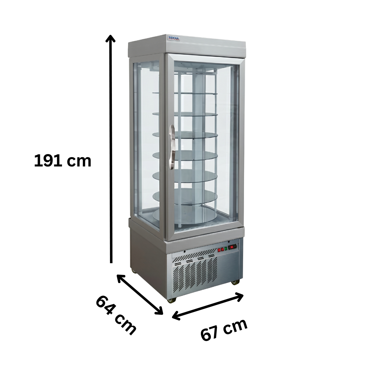 Vitrina frigorifica rotativa cofetarie Tekna, temp: +2...+10 °C, racire ventilata, 430 lt. 67*64*191 cm - 1