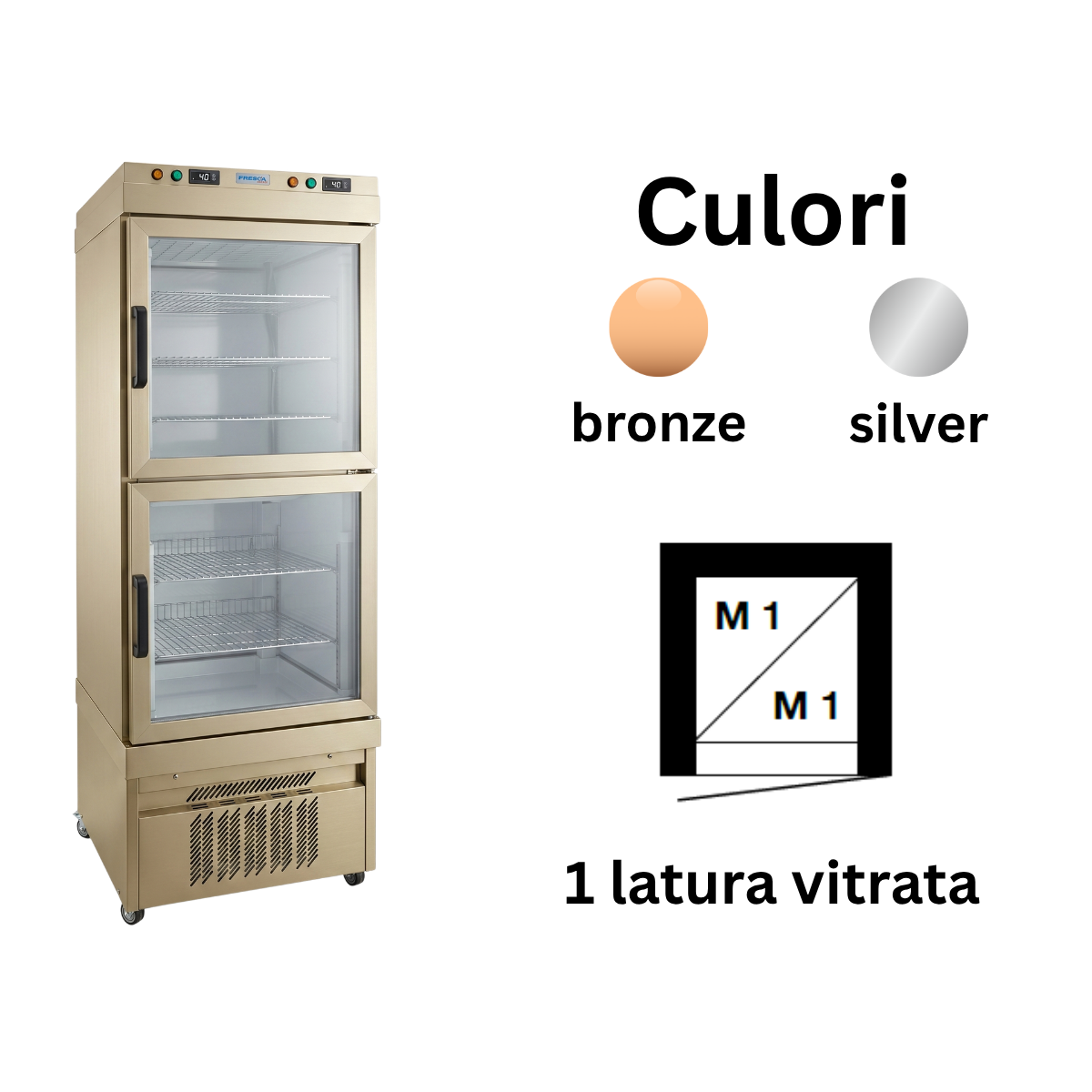 Vitrina frigorifica combinata cofetarie Tekna, temp: -25...+10 °C, racire statica combinata, 370 lt. 67*64*191 cm - 2