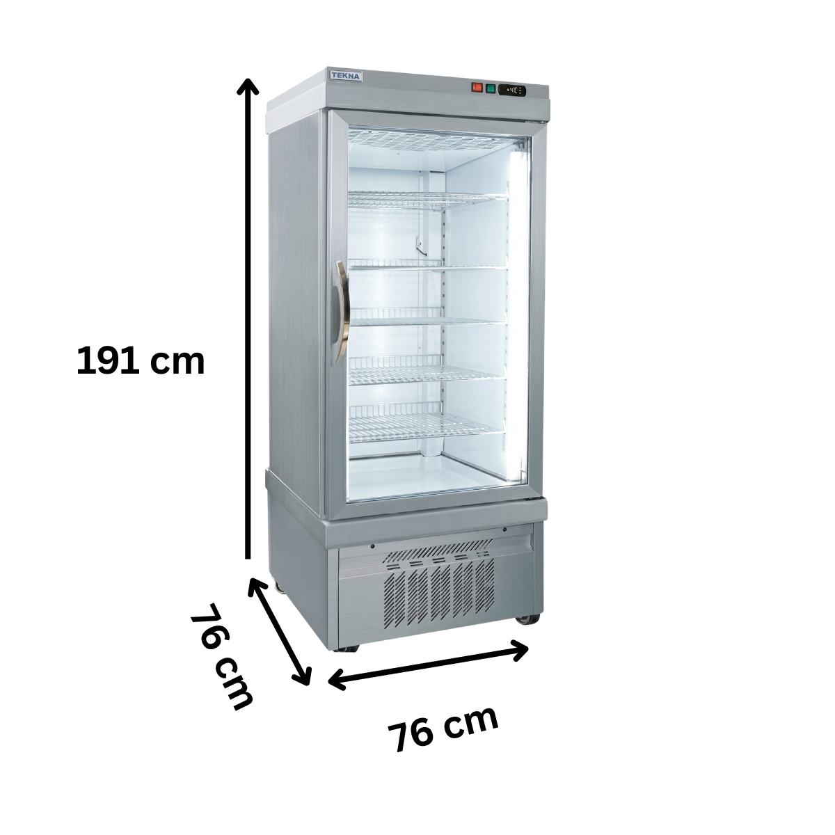Vitrina frigorifica congelare cofetarie Tekna, temp: +5...-25 °C, racire ventilata no-frost, 510 lt. 76*76*191 cm - 1