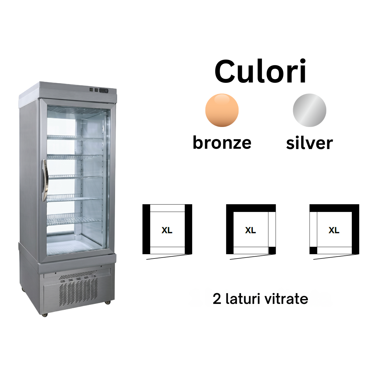 Vitrina frigorifica cofetarie Tekna, temp: -5...+10 °C, racire ventilata no-frost, 530 lt. 76*76*191 cm - 2