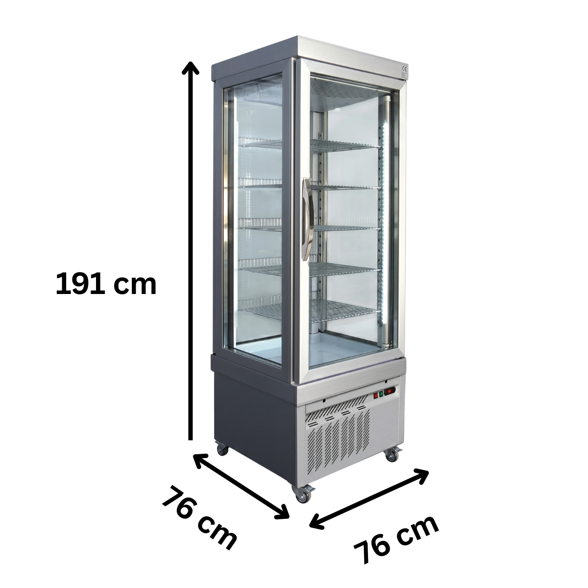Vitrina frigorifica cofetarie Tekna, temp: +2...+10 °C, racire statica, 550 lt. 76*76*191 cm - 1