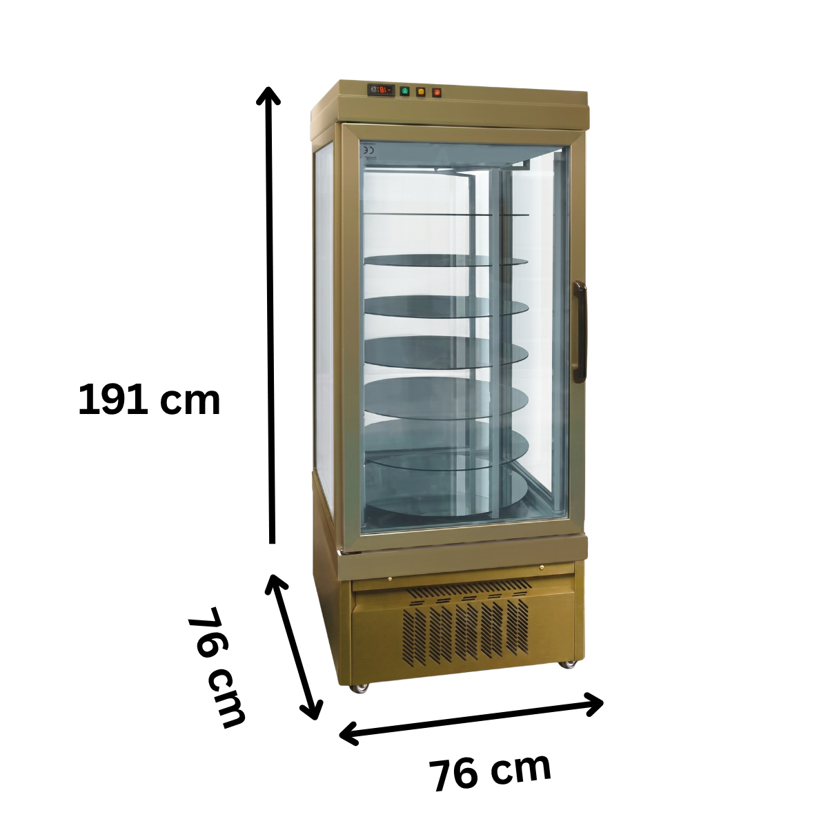 Vitrina frigorifica cofetarie Tekna, temp: +2...+10 °C, racire statica, 560 lt. 76*76*191 cm - 1