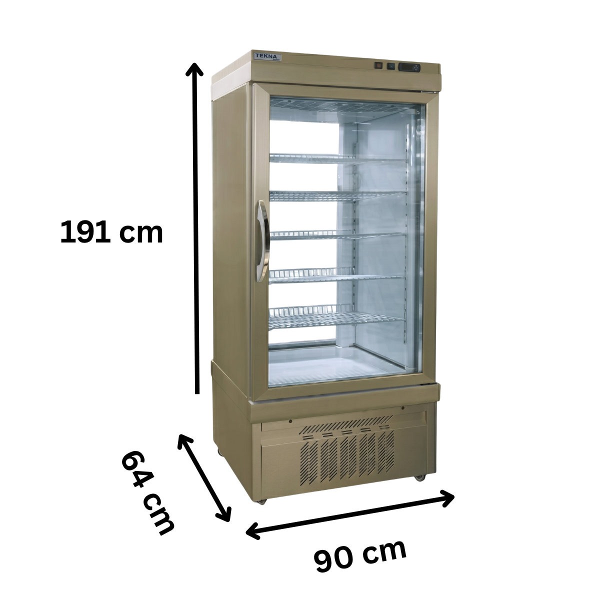 Vitrina frigorifica cofetarie Tekna, temp: -5...+10 °C, racire ventilata No-Frost, 570 lt. 90*64*191 cm - 1