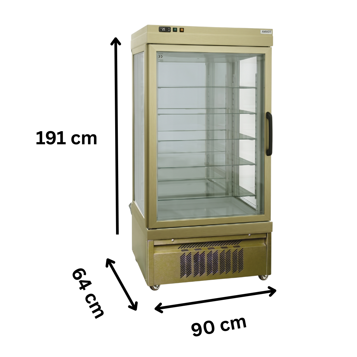 Vitrina frigorifica cofetarie Tekna, temp: -25...+5 °C, racire ventilata No-Frost, 590 lt. 90*64*191 cm - 1